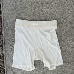 SKIMS Cream Ribbed Pajama Shorts